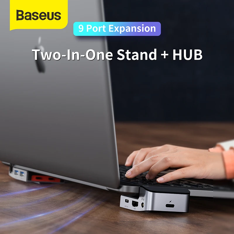 Baseus 9 в 1 USB C HUB Type to HDMI RJ45 Jack 3 5 Multi 0 PD адаптер для MacBook Pro Splitter c USBC HUB|USB-хабы| |