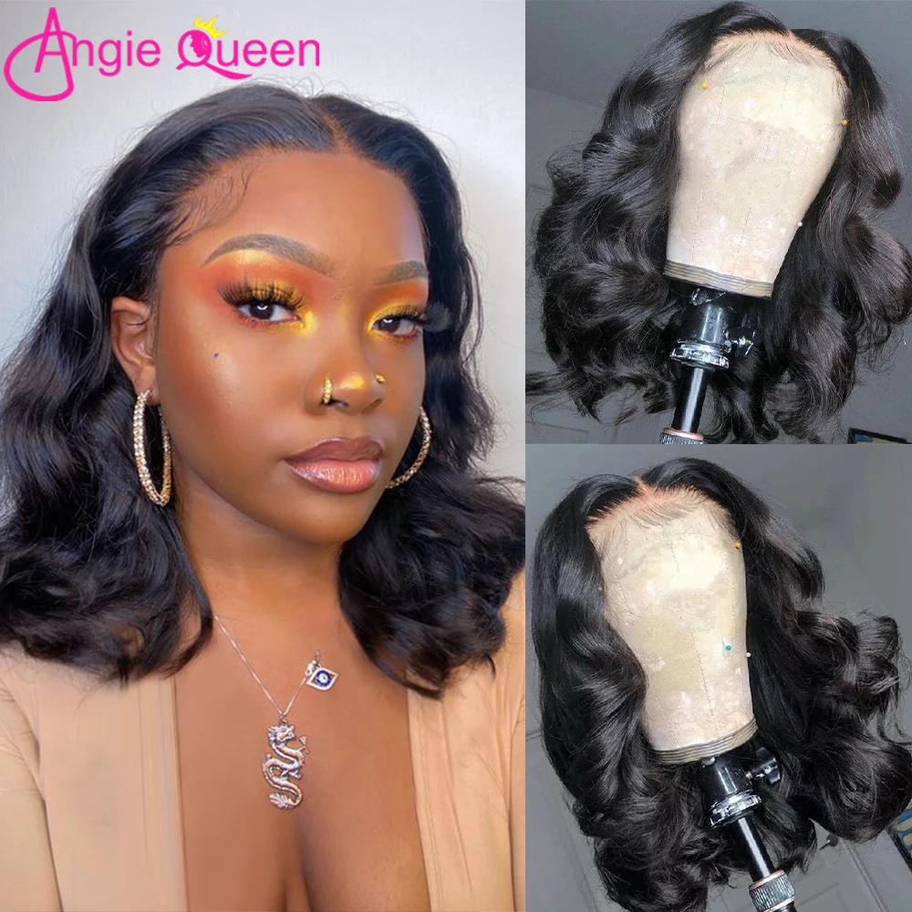 Body Wave Brazilian Hair Short Bob Wigs Human Hair Wigs Bob Body Lace Closure Front Human Hair Wavy Natural Wigs For Black Women
