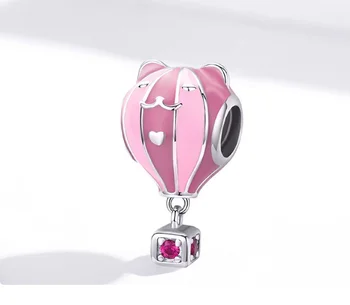 

12pcs Genuine 925 Sterling Silver Cute Cat Ear Pink Enamel Beads Charm fit Women Original Silver Charms Bracelet