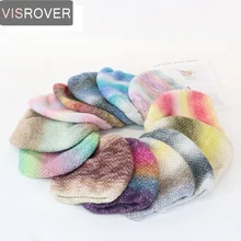 

VISROVER 13 colors space dyed acrylic beanies winter hat for woman best matched acrylic woman Autumn Warm skullies wholesale