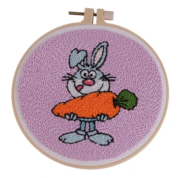 

NAIYUE Animal Pattern Punch Needle Kit with 15cm Embroidery Hoop Punch Needle Pen Gift