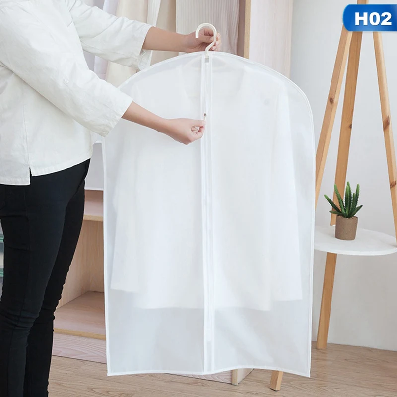 H02 Одежда Висячие пылезащитные мешки одежда платье костюм пальто пылезащитный чехол домашняя Сумка Для Хранения Чехол Органайзер - Цвет: H02