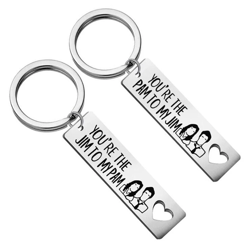 2Pcs Ufficio Keychain Pam E Jim Keychain Si Sono Il Pam Al Mio Jim Tv Show Ispirato Fidanzato Fidanzata Coppia Regali