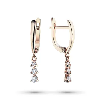 

Earrings made of red gold with diamonds e0201sg11154300