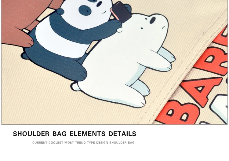 We Bare Bears Shoulder Bag Bear Three Cute Comic Bag Satchel Russian Cartoon Gift Present Crossbody Aslant (12)