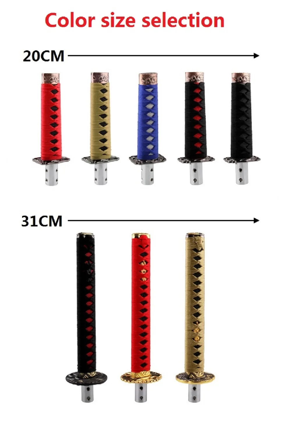 Universal 200MM/300MM JDM Katana Samurai Sword Shift Knob Shifter With Adapters Gear Shift knob car accessories