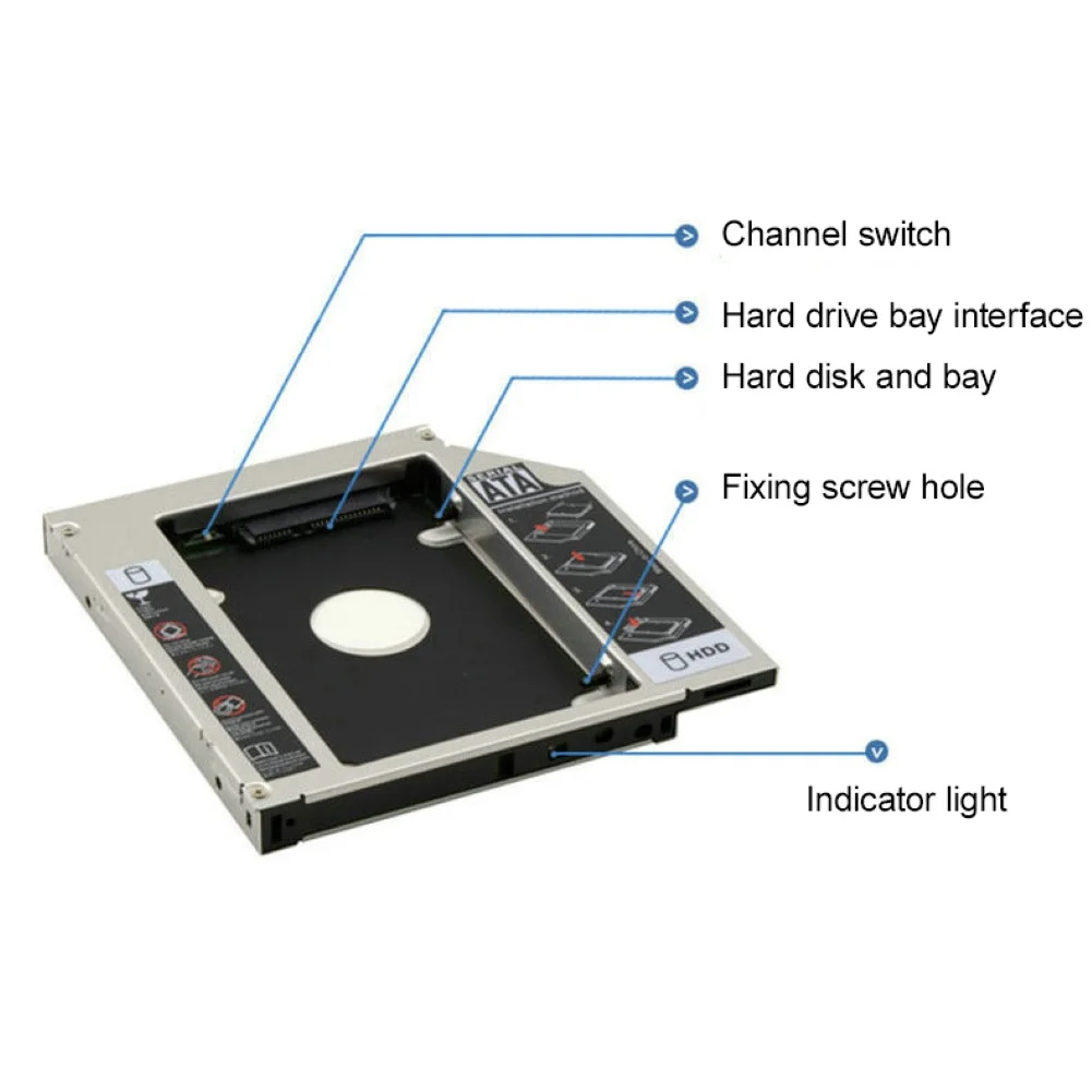 12,7 мм 2,5 дюйма SATA жесткий диск лоток DVD-ROM оптический Корпус для жесткого диска для ПК ноутбук металлический монтажный адаптер кронштейн жесткий диск