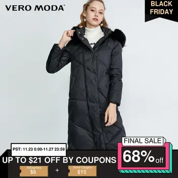 

Vero Moda 90% White Duck Down Long Fur Collar Down Parka Coat | 319312502