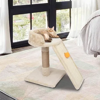 

17inch Cat Tree Cat Climb Tower Condo Scratcher Cat Jumping Toy Adjustable Scratching Climbing Tree Cat Toy Protecting Furniture