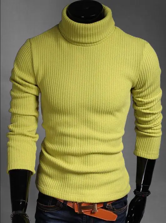 Новинка, зимний цветной свитер с отворотом, корейский свитер с высоким воротником, тонкий уплотненный свитер - Цвет: Мятный