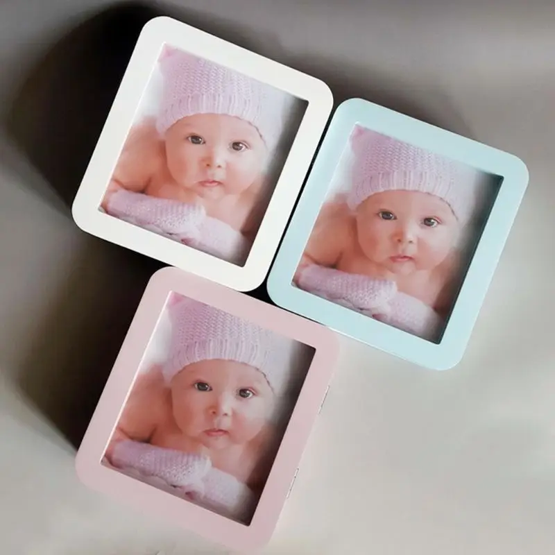 Baby Photo Frame Album 3 Folds Newborn Hand and Foot Prints Photos Frames Infants Birth Growth Commemorative Bath Gifts