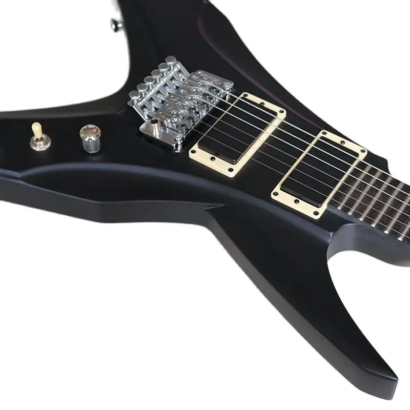 V Shape Electric Guitar Full Basswood Body Matte Finish 39 Inch 6 Strings Active Neck Through Guitar Black Red Green Pink acoustic electric guitar acoustic guitar headless electric guitar classical guitar electric bass guitar