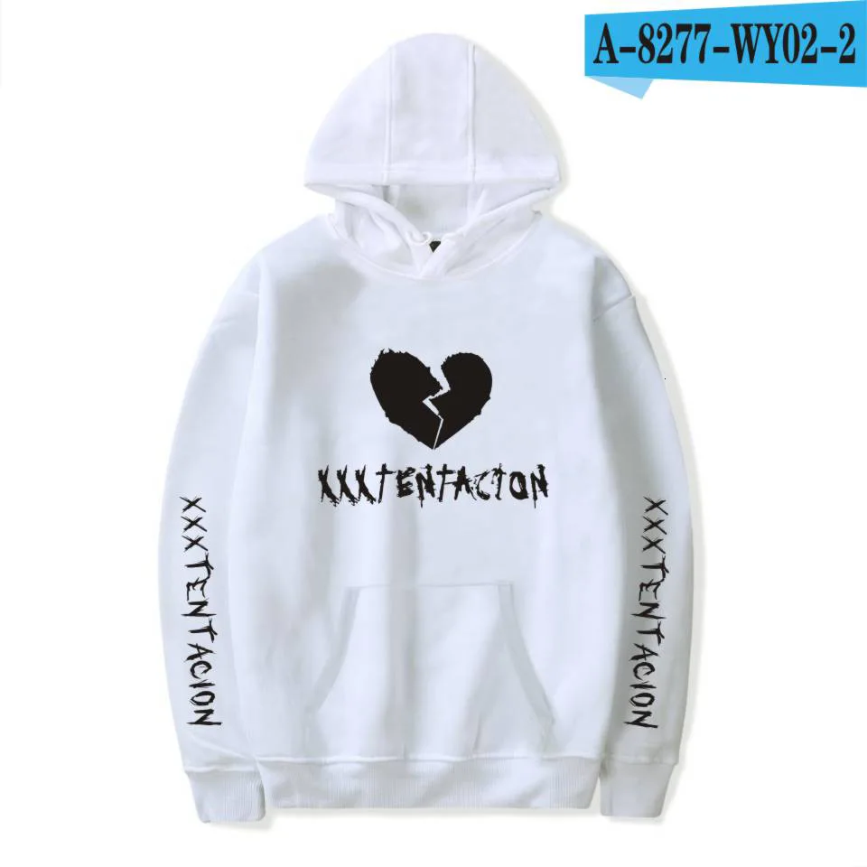 Xxxtentacion толстовка с капюшоном размера плюс 4XL Мужская и женская уличная толстовка с капюшоном более размера d модная одежда - Цвет: D-white