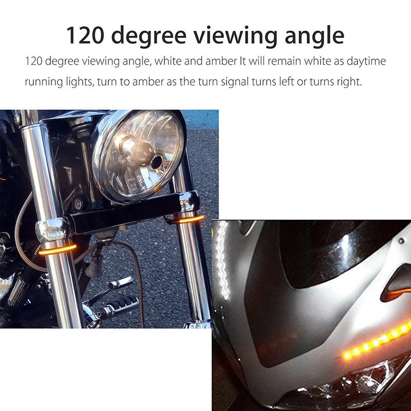 

LED Light Strip Indicator Turn Universal Signal Brake Lamp DRL Daytime Running Light Fog DC Bright Super 2pcs