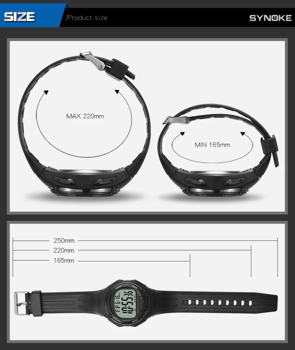 SYNOKE детские цифровые часы Многофункциональный светодиодный светящиеся Детские наручные часы Секундомер Будильник часы для принт с большими цветами