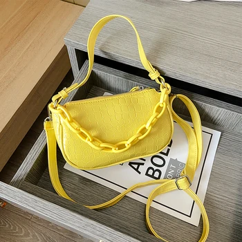 

Stone Pattern Pu Leather Small Crossbody Bags for Women Purses Shoulder Famous Brand Simple Mini Chain Tote Handbags White Bolsa