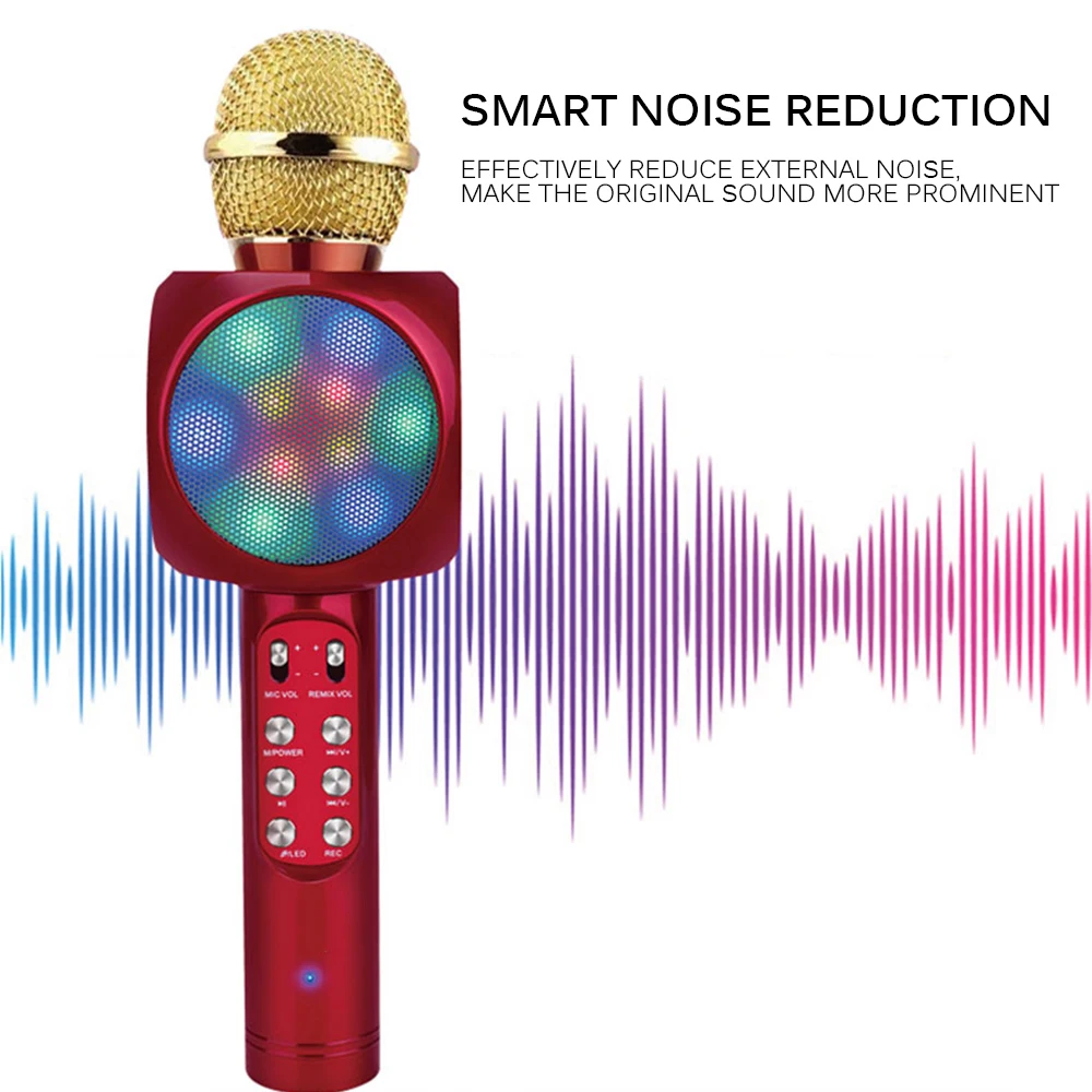 Беспроводной bluetooth микрофон с динамиком цветной светильник для дома KTV улицы