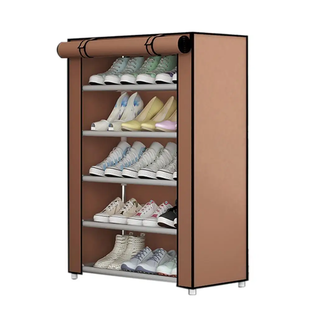 Многослойный обувной шкаф из нетканого материала для хранения домашней обуви, дышащая коробка для хранения, простая установка, обувной шкаф, поддержка, экономия места
