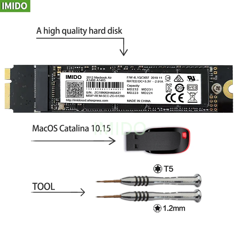 Ssd Novo 64gb 128gb 256gb 1tb 2tb para Macbook Air 512 A1465 A1466 Md231 Md232 Md224 Ssd Sólido Unidades de estado sólido externas - Imagem 6