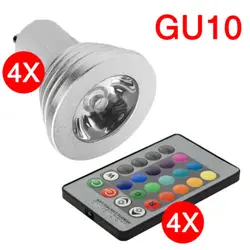 GU10/E27 3W RGB светодиодный светильник лампа 16 цветов ИК-пульт дистанционного управления Точечный светильник 85-265 в