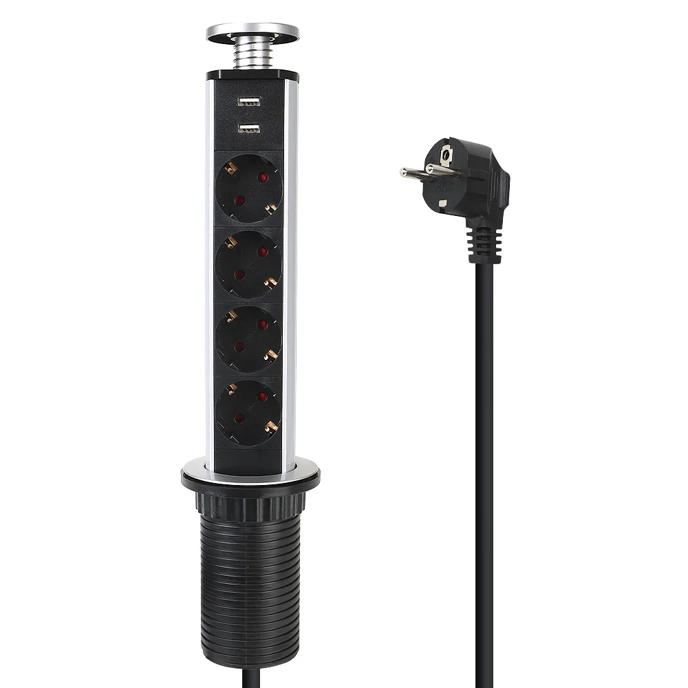 Настольная Выдвижная электрическая розетка 3/4 питание от розетки ЕС 1 светодиод +