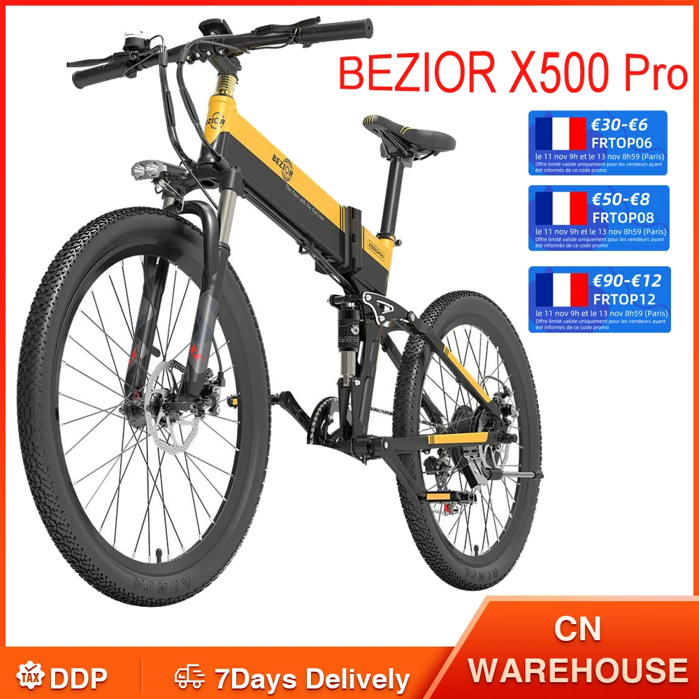 INSTOCKBeziorX500ProFoldingElectricBikeBicycle48v104ah