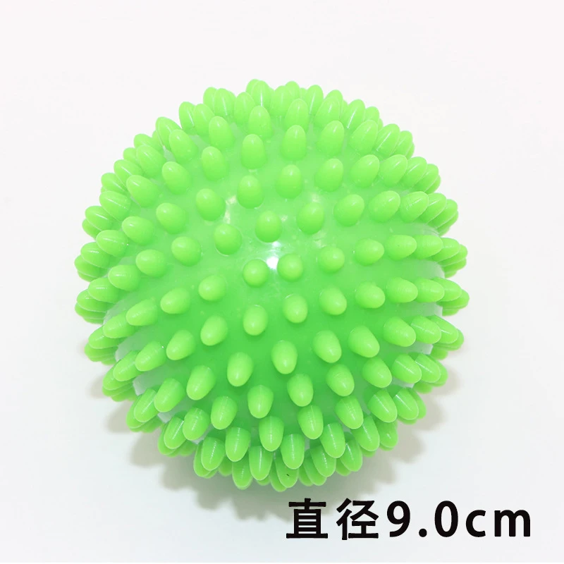 green ПВХ коврик для фитнеса шарики для массажа рук 7,5 см/9 см, 9 цветов подошва из ПВХ в виде ежа сенсорные хват тренировочный мяч портативный шар для физиотерапии - Цвет: green