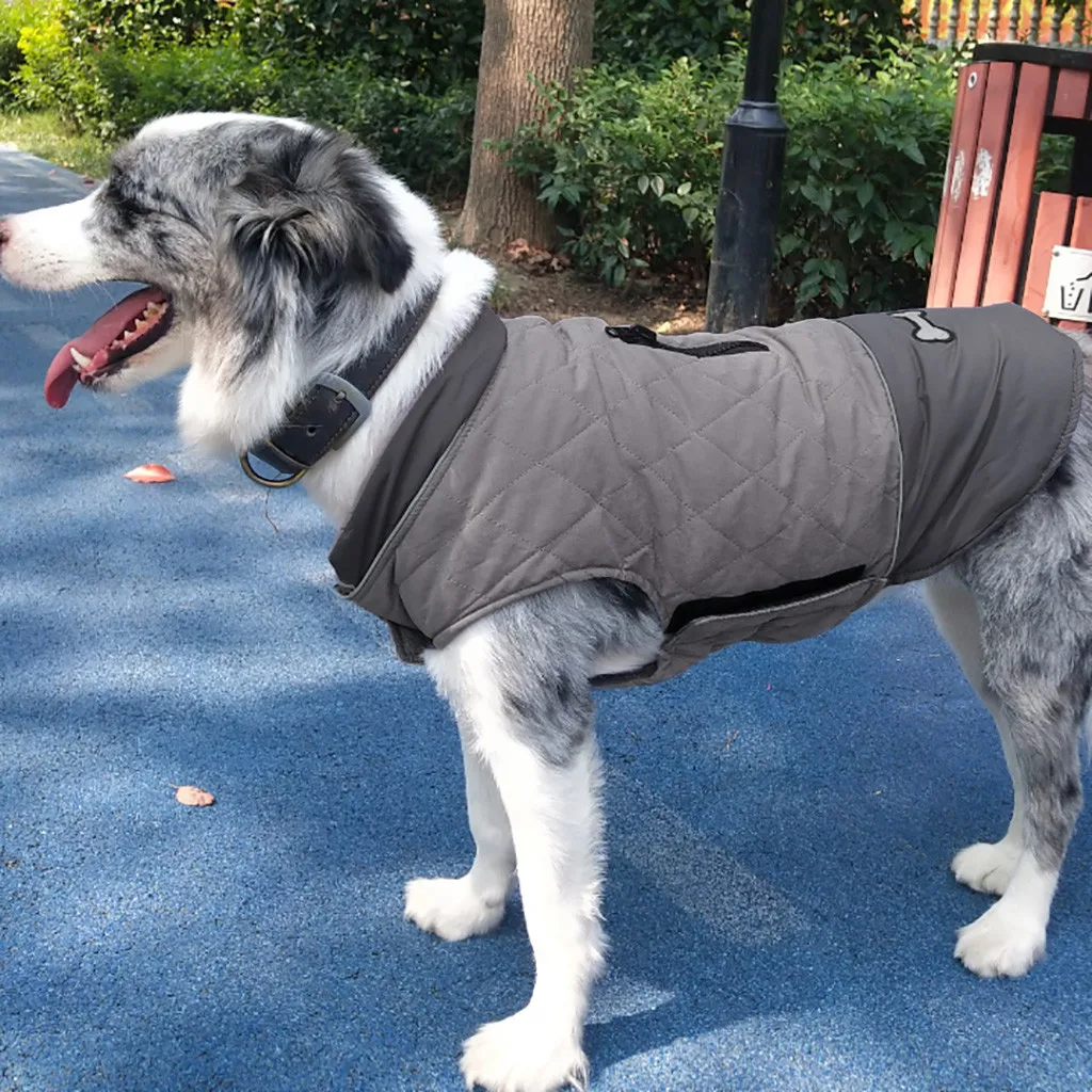 

Plus Size Pet Dog Clothes Autumn Winter 2019 Warm Casual Patchwork Windproof Waterproof Pet Jackets For Small Medium Large Dogs