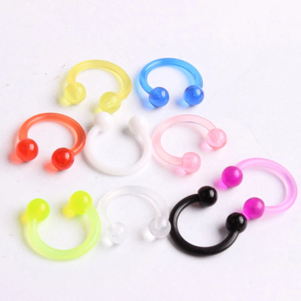 

1PC Acrylic Nose Rings Tragus Helix Earrings Nose Hoop Ring Body Jewelry Piercing Unisex Gauge Nose Hoop Piercing Earrings