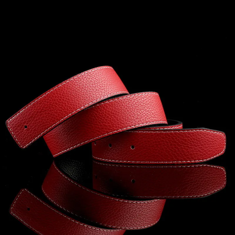 Винтажные роскошные дизайнерские ремни мужские высококачественные мужские и женские H ремень из натуральной кожи без ремешка с пряжкой для джинсов - Цвет: red
