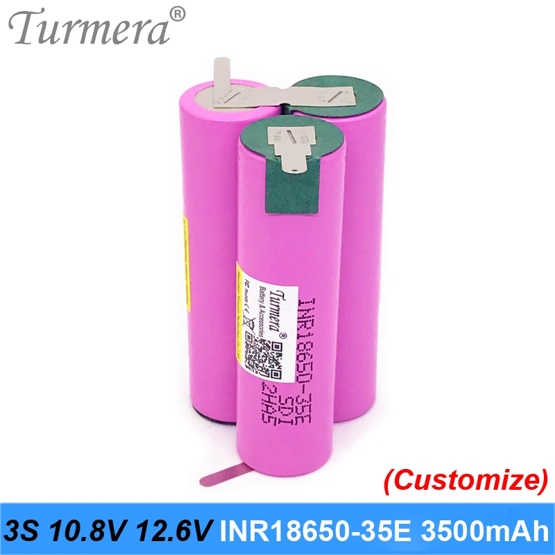 Turmera 3S 10 8 В 12 6 в 18650 аккумуляторная батарея для отвертки 3500 мАч 15 а Shura Shurik на заказ |