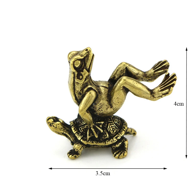 Copper Frog Turtle Incense Burner Antique Brass Animal Figurines Incense Stick Holder Base Tea Pet Home Decor Teahouse Ornament
