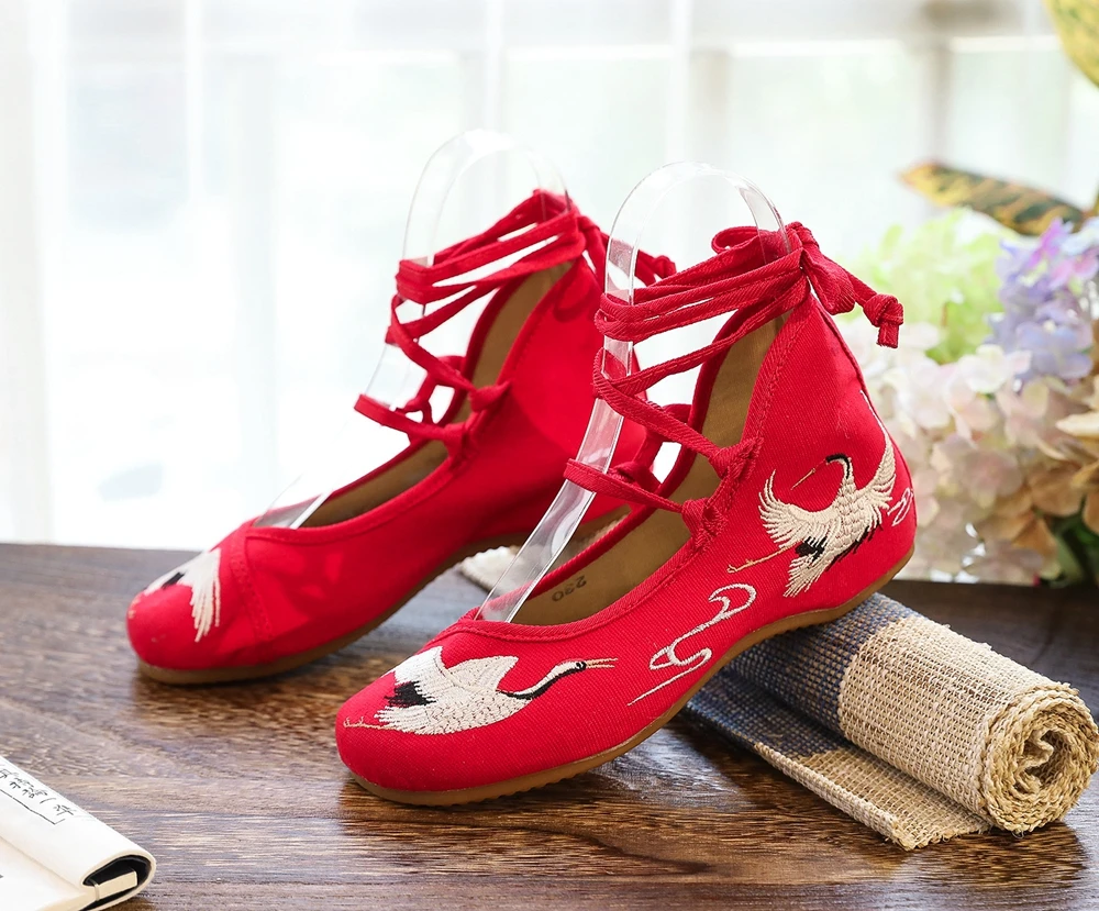 Paperine Crane alla schiava con laccetti e ricami di cicogne - Veowalk 58 Paperine Crane alla schiava con laccetti e ricami di cicogne - Veowalk - immagine 18