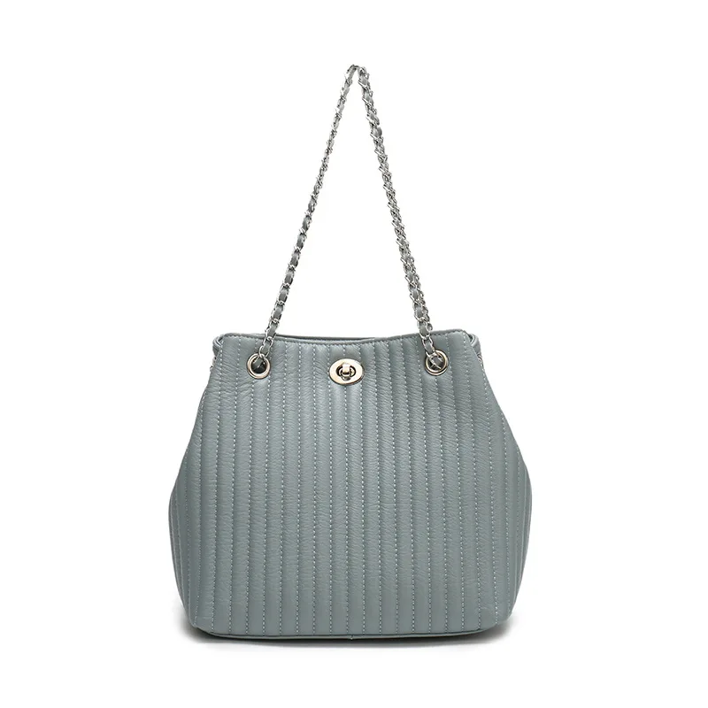 light blue Модные женские брендовые сумки из натуральной кожи высокого качества, первый слой из воловьей кожи, дизайнерские сумки для покупок, сумки-мешки с цепочкой - Цвет: light blue