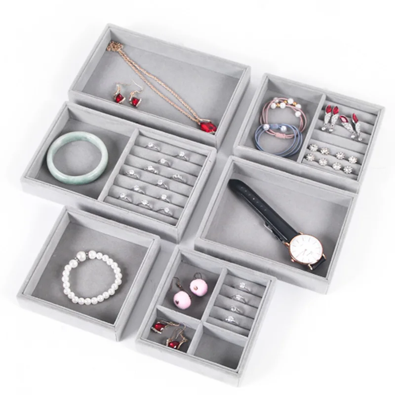 

New Arrival Small Jewelry Tray Ring Necklace Storage Organizer Bracelet Watch Display Drawer Stuff Finishing Multi-functional 0g