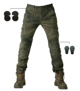 

Men's Motorcycle Riding Trousers Motocross Denim Jeans w/ 4 Knee Hip Protective Knee Sliders Racing Knight Pants trousers