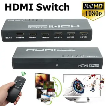 

3D 1080p 5 Port 4K HDMI Switch Switcher Selector Splitter Hub Adapter Remote HDMI Switch Switcher Splitter Selector Box Hub HDMI
