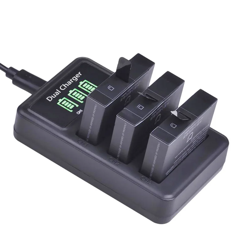 3battery and charger 1450 мАч аккумулятор для Xiaomi Mijia RLDCD1FM с ЖК-дисплеем 3 зарядное устройство для Xiaomi Mijia 4K Мини Аксессуары для экшн-камеры - Цвет: 3battery and charger