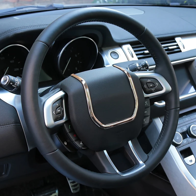 Chrome Steering Wheel Decorative Strips Cover Trim for Land Rover Range Rover 2012- Interior Accessories