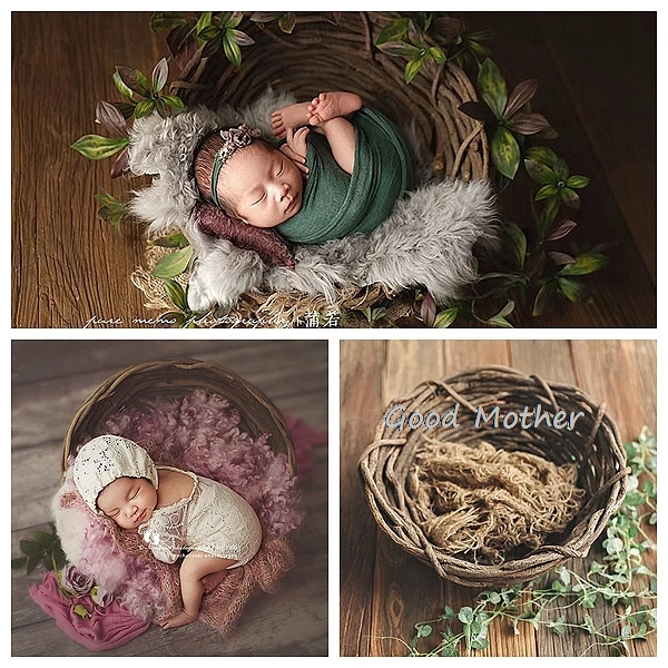 natural-coarse-rattan-basket-~-hand-woven-bird-nest-baby-photo-~-original-newborn-photography-props