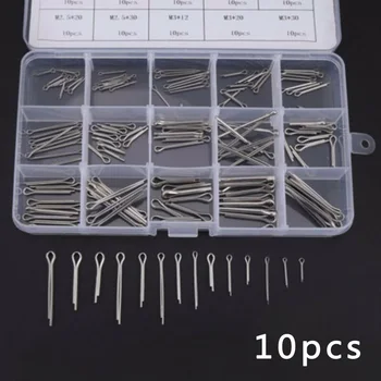

150x Stainless Steel Silver Cotter Pin Box 15 Types Retaining Clips Assortment