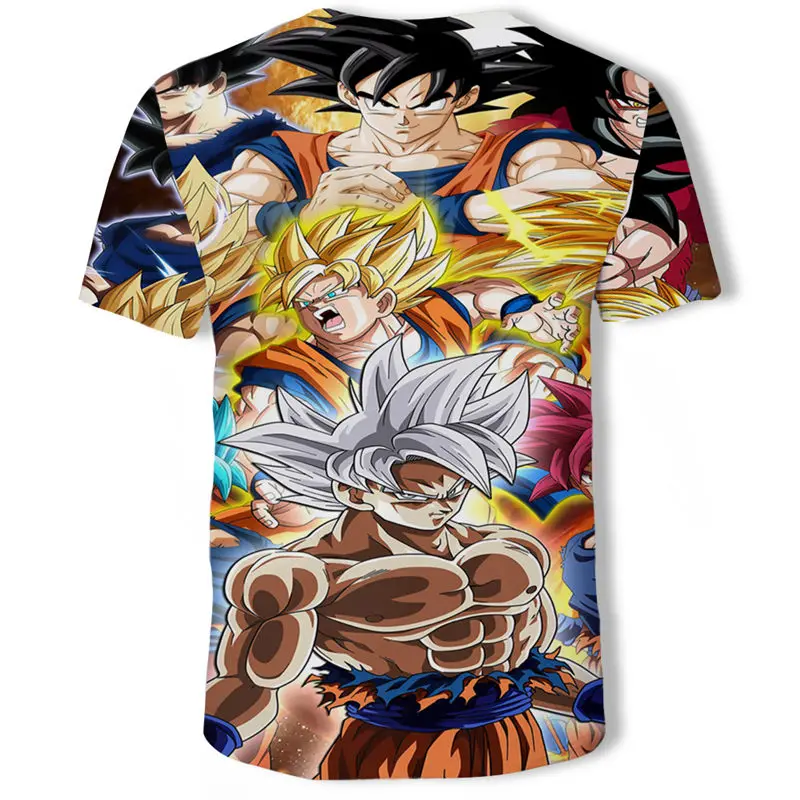 Dragon Ball Z Ultra Instinct God Son Goku Super Saiyan Men Tshirt 3D Printed Summer O-Neck Daily Casual Funny T shirt Plu