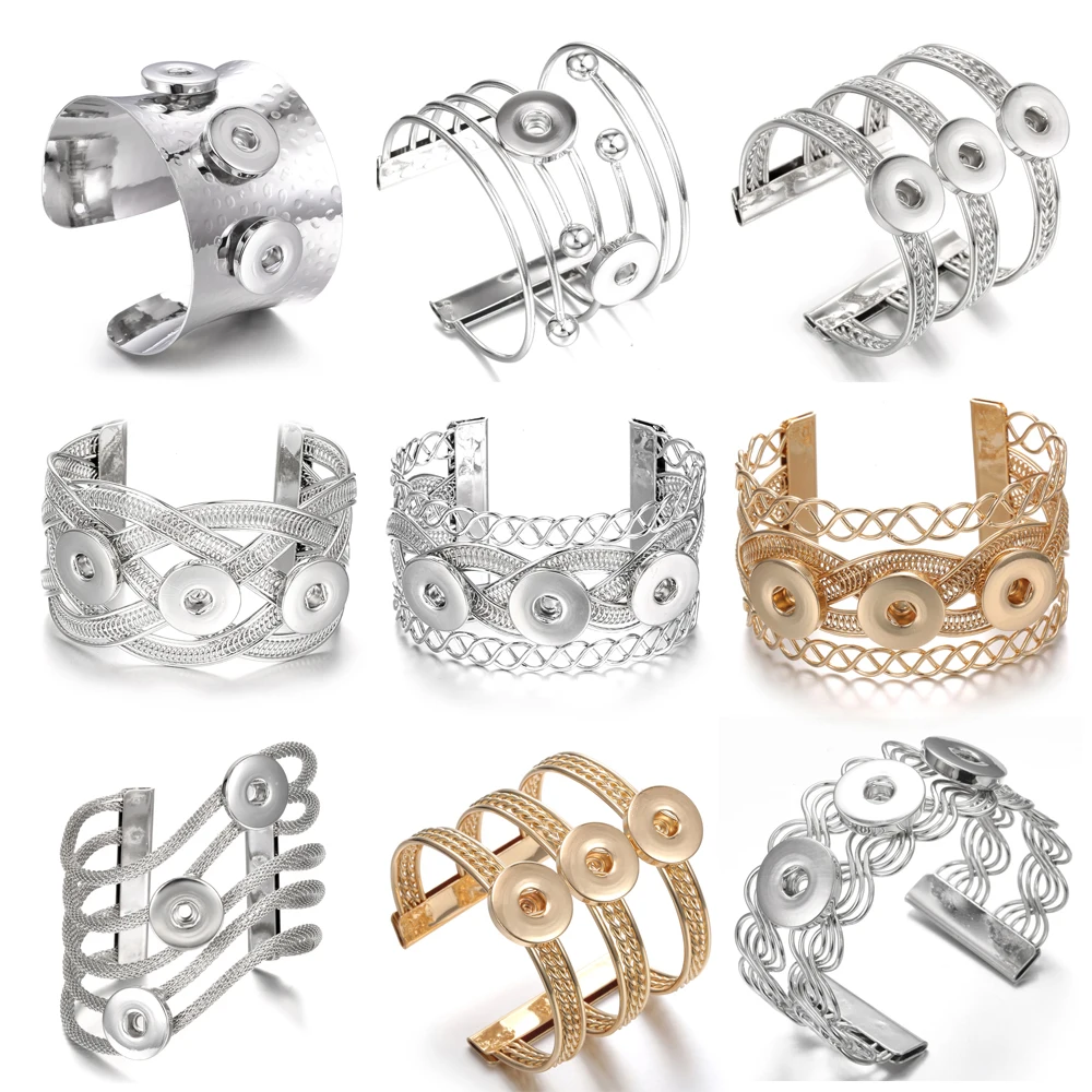 Новый винтажный браслет с кнопками застежками 18 мм винтажные металлические