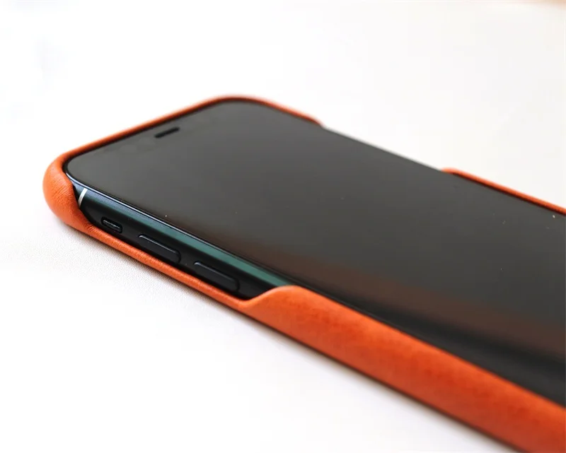 Оранжевый чехол для телефона из натуральной кожи для iPhone 11,, тонкий защитный чехол для iPhone 11 Pro Max
