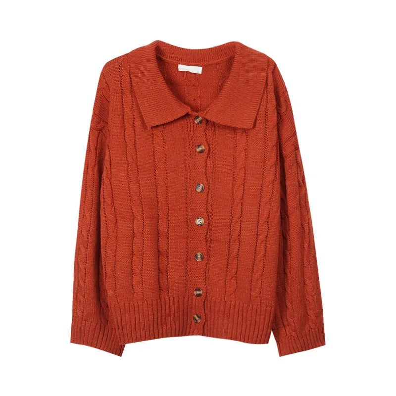 red sweater women RICININA, кардиганы, пальто, женский джемпер, весна, лацканы, пуговицы, однотонный, корейский, вязанный, женский свитер, кардиган, женский, шерсть, Повседневные свитера - Цвет: red sweater women