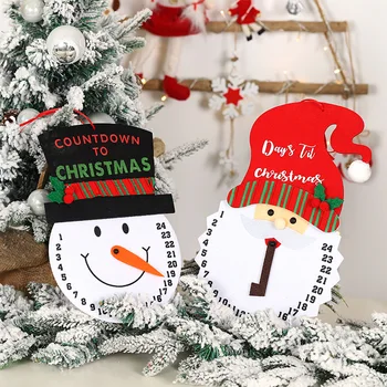 

1PC Christmas Advent Calendar Santa Claus Snowman Non-woven Countdown Calendar for Christmas Home Door Wall Decoration