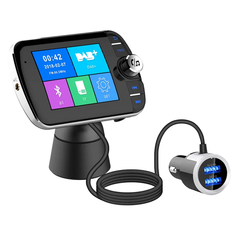 JaJaBor автомобильный DAB цифровой радио fm-передатчик Bluetooth автомобильный комплект Handsfree автомобильный mp3-плеер цифровой аудио вещание Поддержка TF карта