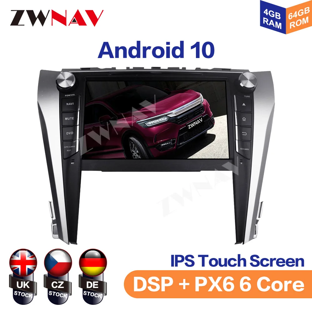 Автомобильный DVD-плеер с восьмиядерным процессором 4G Android 10 GPS-навигацией