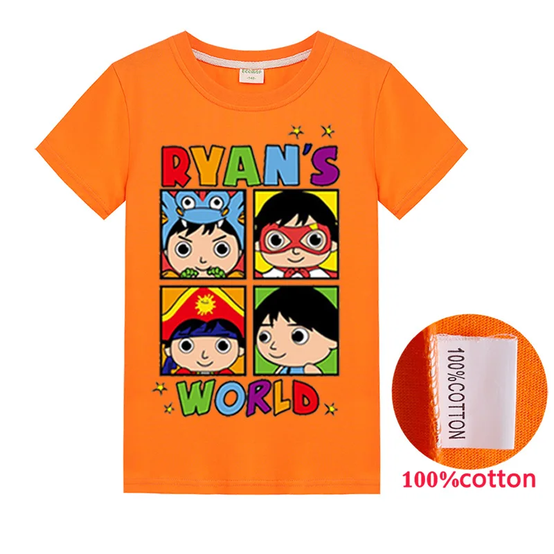 Футболка с надписью «Ryan toys review» топы для мальчиков и девочек, летняя хлопковая дышащая футболка одежда футболка с принтом «minecraft» для больших детей, «История игрушек», одежда