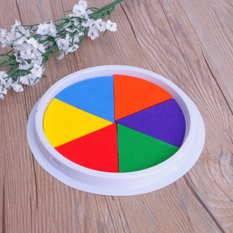 

6 Colors Ink Pad Stamp DIY Finger Painting Craft Cardmaking Large Round For Kids X6HB